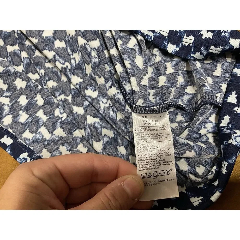 Banana Republic Women's Dress Size PXS Blue Asymmetrical Wrap Dress - Picture 10 of 11